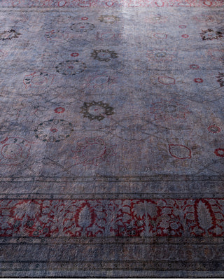 Contemporary Hand-Knotted Overdyed Gray Area Rug 8' 1" x 10' 1"