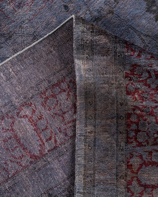 Contemporary Hand-Knotted Overdyed Gray Area Rug 8' 1" x 10' 1"