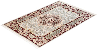 Traditional Hand Knotted Ivory Area Rug 3' 10" x 6' 1"