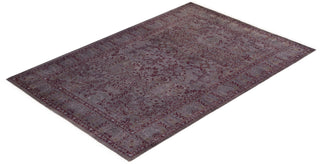 Contemporary Hand Knotted Overdyed Gray Area Rug 4' 2" x 6' 1"