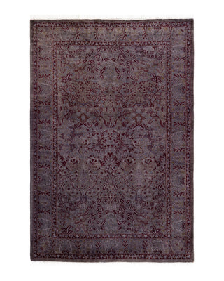 Contemporary Fine Vibrance Black Wool Area Rug 4' 2" x 6' 1"