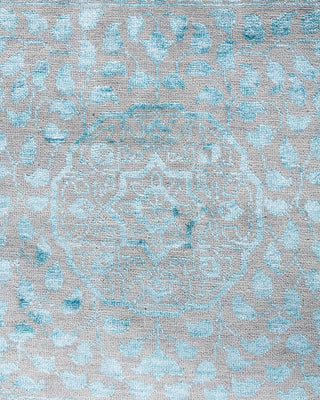 Traditional Ikat Hand Knotted Oriental Silk & Wool Blend Gray Area Rug 9' 0" x 12' 0"