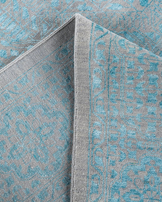 Traditional Ikat Hand Knotted Oriental Silk & Wool Blend Gray Area Rug 9' 0" x 12' 0"
