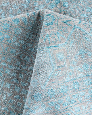 Traditional Ikat Hand Knotted Oriental Silk & Wool Blend Gray Area Rug 9' 0" x 12' 0"