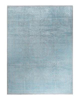 Traditional Ikat Hand Knotted Oriental Silk & Wool Blend Gray Area Rug 9' 0" x 12' 0"