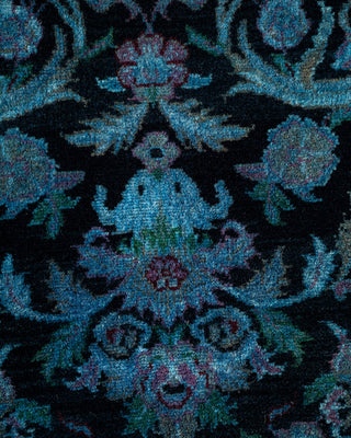 Contemporary Hand-Knotted Overdyed Black Area Rug 4' 1" x 6' 4"