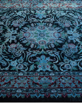 Contemporary Hand-Knotted Overdyed Black Area Rug 4' 1" x 6' 4"