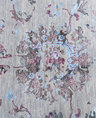 Traditional Abstarct Wool, Silk Hand Knotted Gray Area Rug 9' 1" x 12' 0"