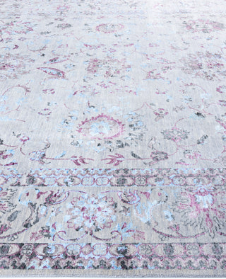 Traditional Abstarct Wool, Silk Hand Knotted Gray Area Rug 9' 1" x 12' 0"