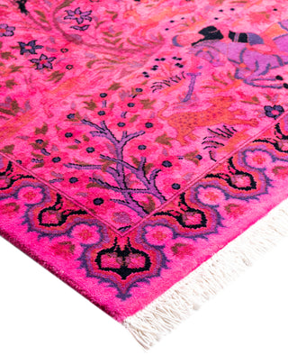 Overdyed Hand-Knotted Wool Modern-Contemporary Pink Area Rug 2' 2" x 3' 3"
