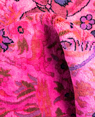 Overdyed Hand-Knotted Wool Modern-Contemporary Pink Area Rug 2' 2" x 3' 3"