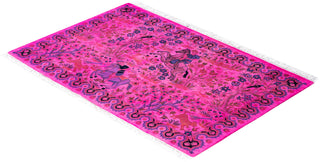Overdyed Hand-Knotted Wool Modern-Contemporary Pink Area Rug 2' 2" x 3' 3"