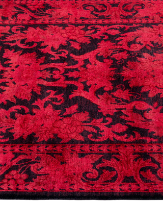 Contemporary Overdyed Wool Hand Knotted Red Runner 2' 7" x 12' 2"
