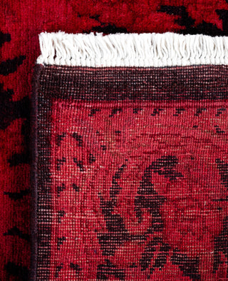Contemporary Overdyed Wool Hand Knotted Red Runner 2' 7" x 12' 2"