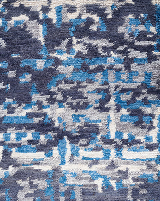 Contemporary Modern Hand Knotted Abstract Silk & Wool Blend Gray Area Rug 9' 1" x 11' 10"