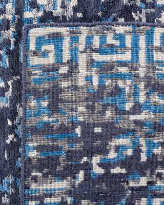 Contemporary Modern Hand Knotted Abstract Silk & Wool Blend Gray Area Rug 9' 1" x 11' 10"