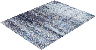 Contemporary Modern Hand Knotted Abstract Silk & Wool Blend Gray Area Rug 9' 1" x 11' 10"