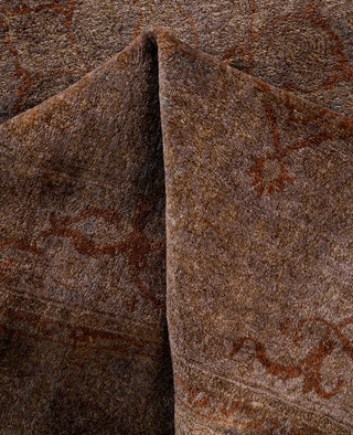 Overdyed One-of-a-Kind Wool Brown Area Rug 4' 8" x 7' 1"