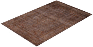 Overdyed One-of-a-Kind Wool Brown Area Rug 4' 8" x 7' 1"