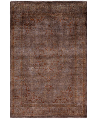 Overdyed One-of-a-Kind Wool Brown Area Rug 4' 8" x 7' 1"