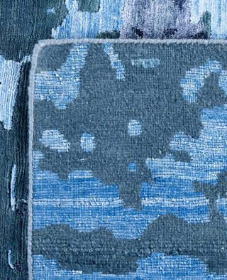 Contemporary Abstarct Silk, Wool Hand Knotted Gray Area Rug 9' 0" x 12' 4"