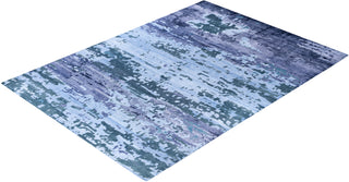 Contemporary Abstarct Silk, Wool Hand Knotted Gray Area Rug 9' 0" x 12' 4"