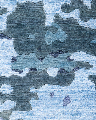 Contemporary Modern Hand Knotted Abstract Silk & Wool Blend Gray Area Rug 8' 2" x 10' 2"