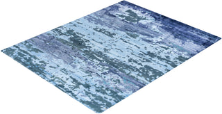 Contemporary Modern Hand Knotted Abstract Silk & Wool Blend Gray Area Rug 8' 2" x 10' 2"