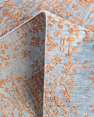 Traditional Ikat Hand Knotted Abstract Silk & Wool Blend Gold Area Rug 7' 10" x 10' 1"