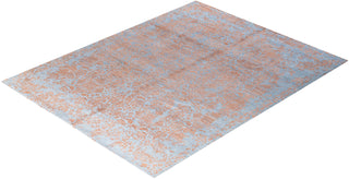 Traditional Ikat Hand Knotted Abstract Silk & Wool Blend Gold Area Rug 7' 10" x 10' 1"