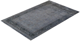 Contemporary Hand-Knotted Overdyed Gray Area Rug 4' 2" x 6' 4"