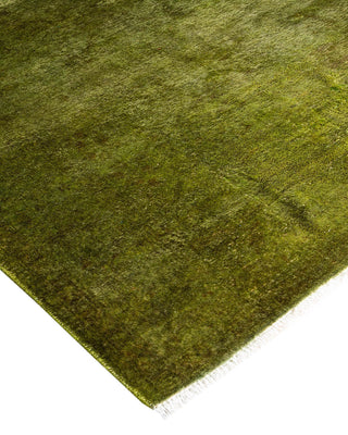 Modern Overdyed Hand Knotted Wool Green Area Rug 3' 2" x 5' 1"