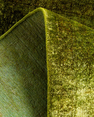 Contemporary Hand-Knotted Overdyed Green Area Rug 3' 2" x 5' 1"