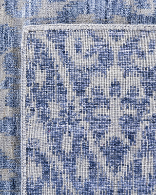Contemporary Modern Hand Knotted Abstract Silk & Wool Blend Gray Area Rug 8' 1" x 9' 8"