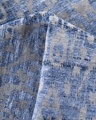 Contemporary Modern Hand Knotted Abstract Silk & Wool Blend Gray Area Rug 8' 1" x 9' 8"