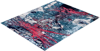 Traditional Ikat Hand Knotted Abstract Silk & Wool Blend Gray Area Rug 8' 2" x 10' 1"