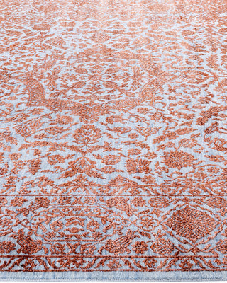 Traditional Ikat Hand Knotted Floral Silk & Wool Blend Gray Area Rug 8' 0" x 10' 0"