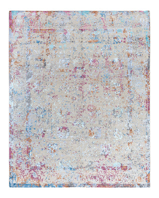 Traditional Ikat Hand Knotted Abstract Silk & Wool Blend Brown Area Rug 8' 1" x 10' 1"