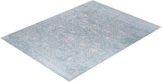 Traditional Ikat Hand Knotted Abstract Silk & Wool Blend Gray Area Rug 9' 0" x 11' 10"