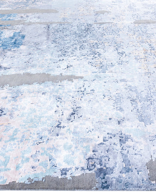 Traditional Abstarct Silk, Wool Hand Knotted Gray Area Rug 9' 0" x 12' 3"