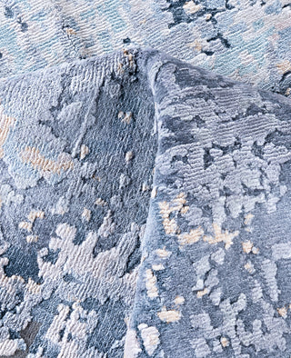 Traditional Abstarct Silk, Wool Hand Knotted Gray Area Rug 9' 0" x 12' 3"