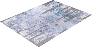 Traditional Abstarct Silk, Wool Hand Knotted Gray Area Rug 9' 0" x 12' 3"