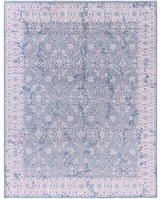Traditional Floral Wool, Silk Hand Knotted Gray Area Rug 8' 0" x 10' 0"