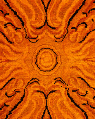 Contemporary Hand-Knotted Overdyed Orange Area Rug 8' 0" x 10' 5"