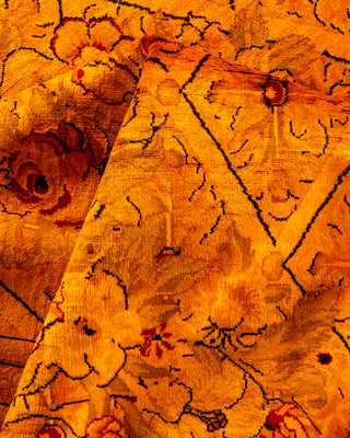 Contemporary Hand-Knotted Overdyed Orange Area Rug 8' 0" x 10' 5"
