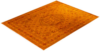 Contemporary Hand-Knotted Overdyed Orange Area Rug 8' 0" x 10' 5"