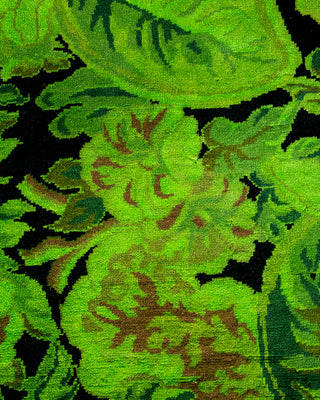 Contemporary Hand-Knotted Overdyed Green Area Rug 8' 1" x 10' 1"