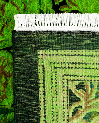 Contemporary Hand-Knotted Overdyed Green Area Rug 8' 1" x 10' 1"