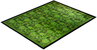 Contemporary Hand-Knotted Overdyed Green Area Rug 8' 1" x 10' 1"