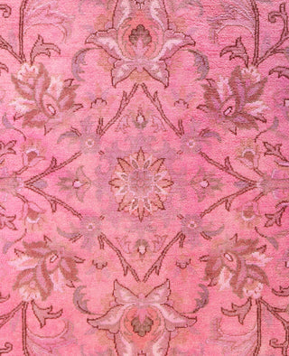 Overdyed Hand-Knotted Wool Modern-Contemporary Pink Area Rug 6' 8" x 9' 7"